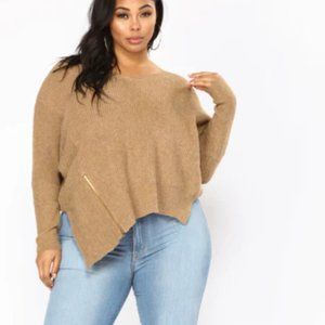 Asymmetrical Sweater With Zipper